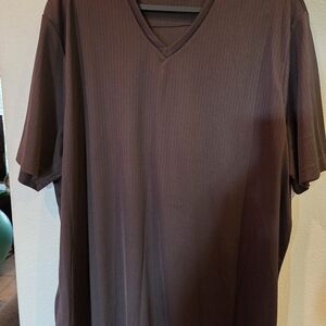 Perry Ellis Dark Brown V-Neck Tee